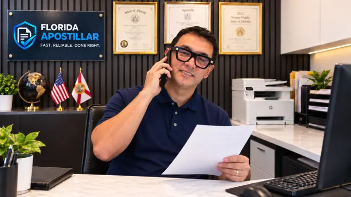 Client requesting a free apostille document review by phone